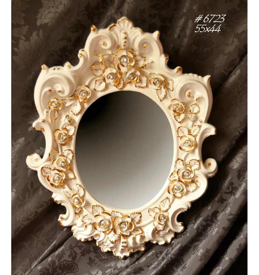 obrazek 1 Gustowne lustro ceramiczne w stylu barokowym do sypialni lub salonu