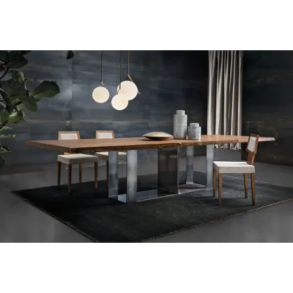 Zdjęcie Designerski, Oryginalny, Dębowy Stół z efektem Kory - Bamax