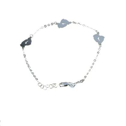 Zdjęcie Piękna złota bransoletka z płytowymi stopami