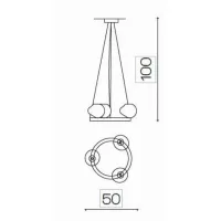 Picture Metal ring chandelier with borosilicate glass decorations - Il Paralume Marina