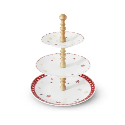 Zdjęcie Wyjątkowa patera na ciasto z porcelany z bożonarodzeniowej kolekcji - Leander