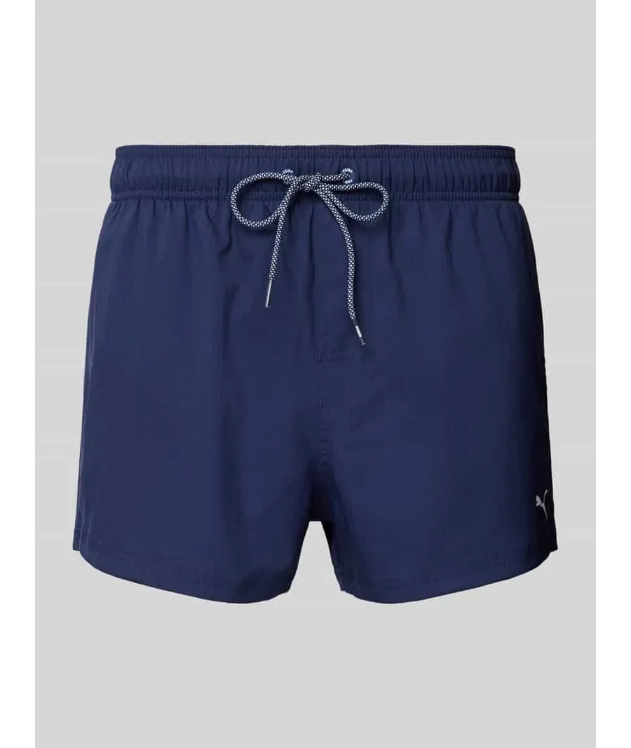 obrazek 1 Spodenki kąpielowe o kroju regular fit z nadrukiem z logo