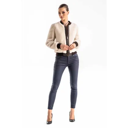 Picture Women's short jacket made of natural lamb fur - A&A Vesa