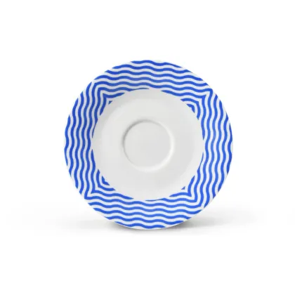 Zdjęcie Stylowy porcelanowy spodek do filiżanki zdobiony geometrycznym motywem - Leander