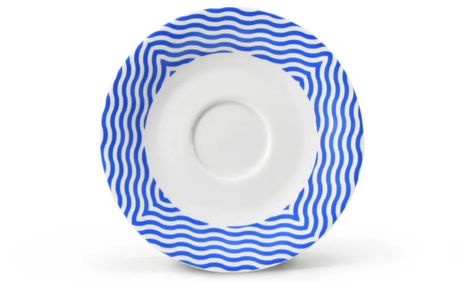 obrazek 1 Stylowy porcelanowy spodek do filiżanki zdobiony geometrycznym motywem - Leander