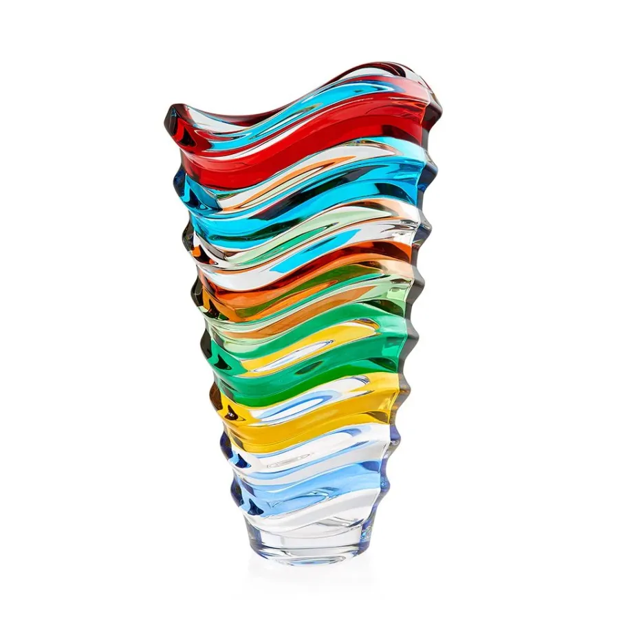 obrazek 1 Niezwykły falowany wazon ze szkła kryształowego (34 cm)