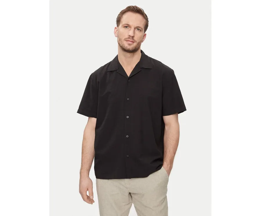 obrazek 1 Selected Homme Koszula New Linen 16092978 Czarny Relaxed Fit