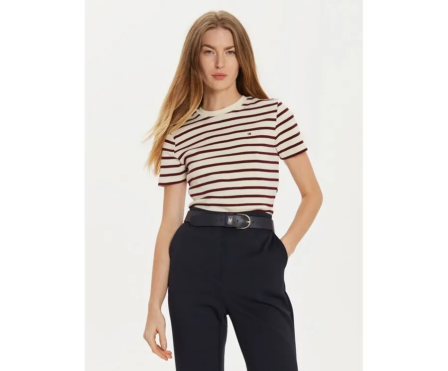 obrazek 1 Tommy Hilfiger T-Shirt New Cody WW0WW40587 Écru Slim Fit