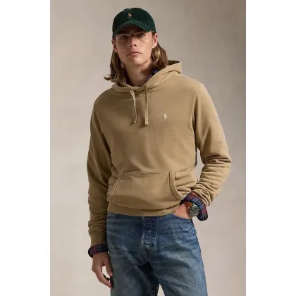 Zdjęcie Polo Ralph Lauren bluza bawełniana męska kolor beżowy z kapturem gładka 710916690