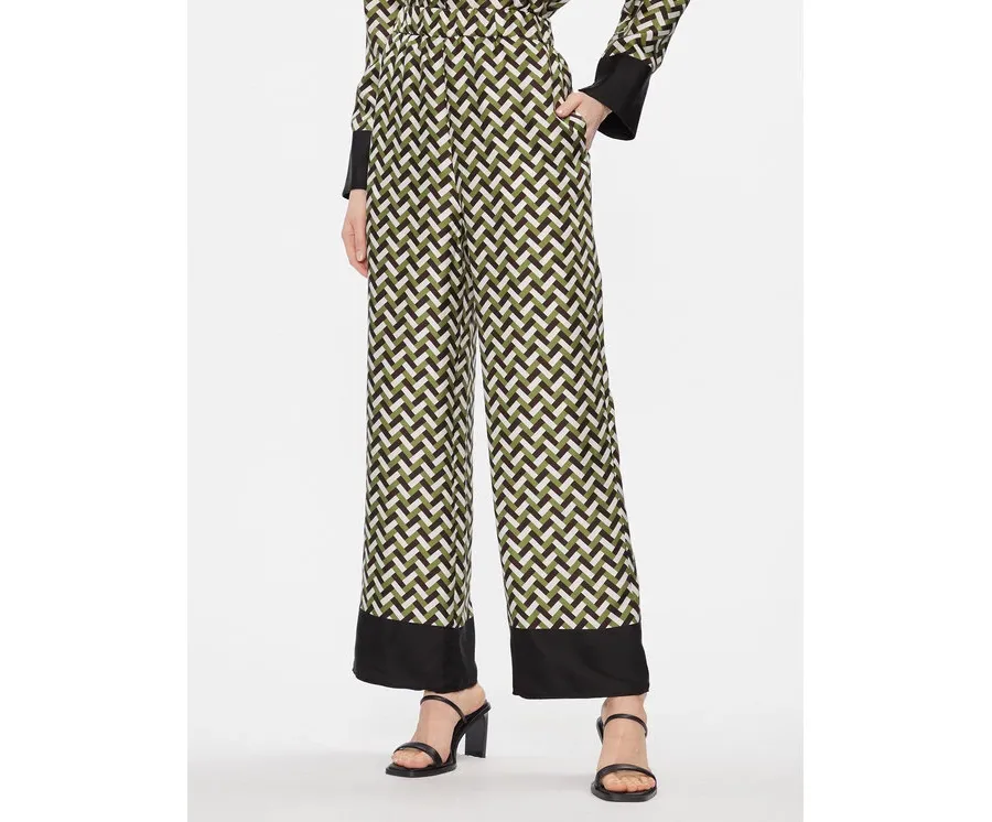 obrazek 1 Max Mara Leisure Spodnie materiałowe Sesamo 2416131017650 Zielony Relaxed Fit