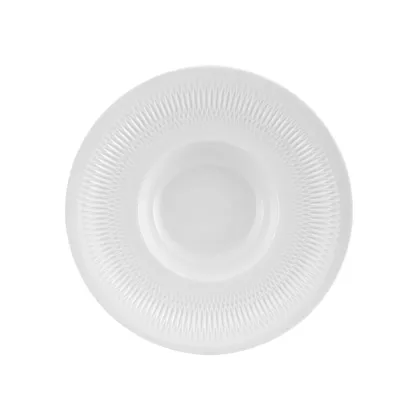 Zdjęcie Biały talerz do zupy z kolekcji Utopia ze złożonym płaskorzeźbiarskim zdobieniem - Vista Alegre