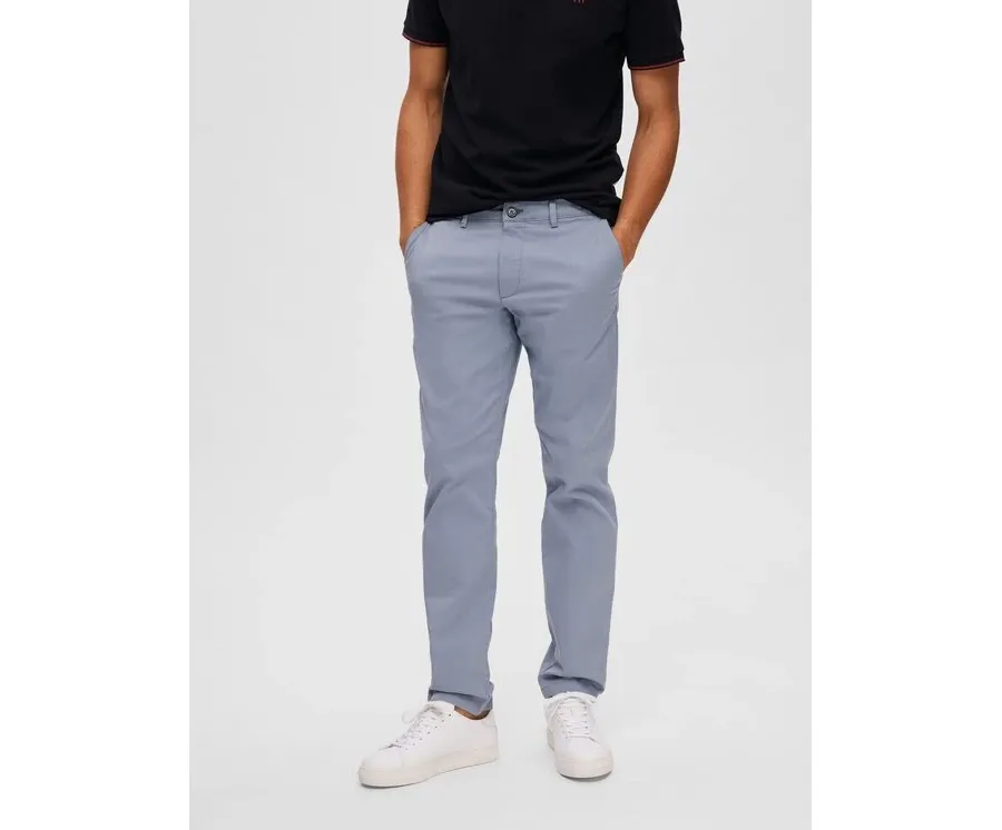 obrazek 1 Selected Homme Chinosy New 16087663 Szary Slim Fit