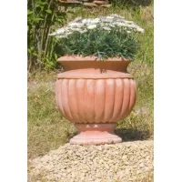 Picture Round flower pot made of Italian clay - Fornace Masini