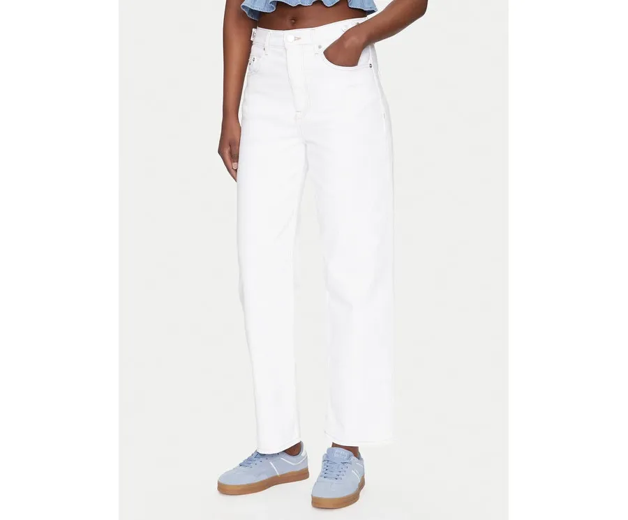 obrazek 1 Tommy Jeans Jeansy Layla DW0DW20018 Biały Straight Fit