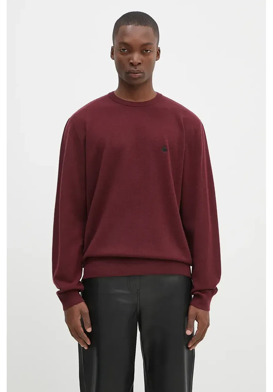 obrazek 1 Carhartt WIP sweter wełniany Madison Sweater kolor bordowy lekki I030841.2CPXX