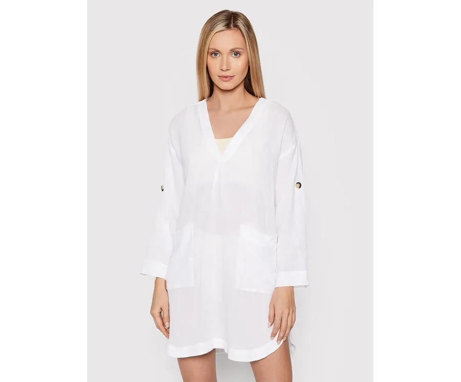 obrazek 1 Seafolly Sukienka plażowa Essential 54020-CU Biały Relaxed Fit