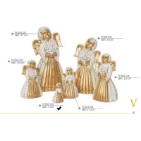 Zdjęcie Włoski, ceramiczny, śpiewający anioł z kryształem 7cm - Valle d'oro Patchi