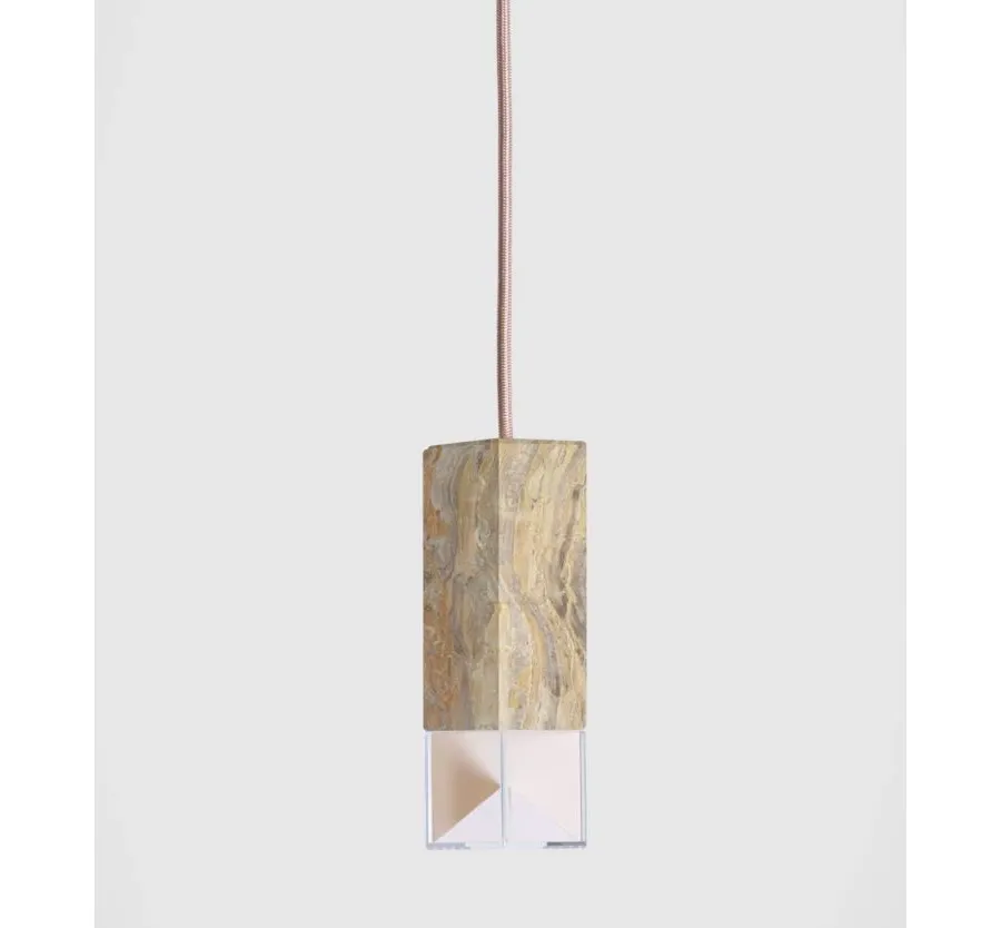 obrazek 3 Unikalna lampa wisząca z marmuru Arabescato Orobico