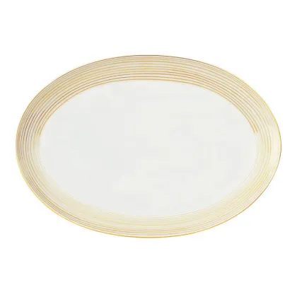 Zdjęcie Półmisek ze złotymi zdobieniami 21x30 cm do jadalni