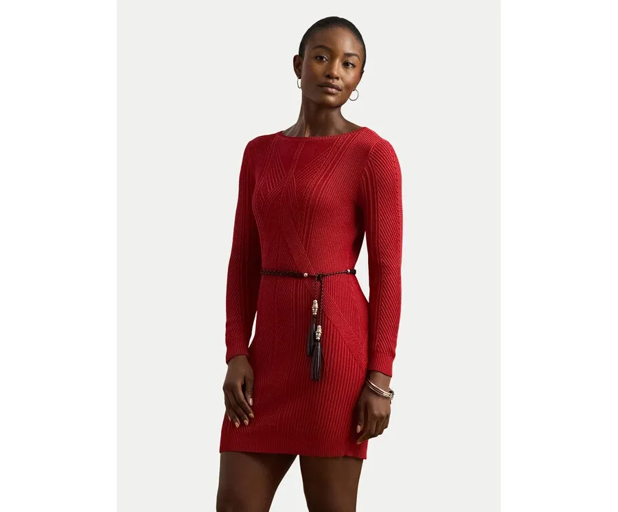 obrazek 1 LAUREN RALPH LAUREN Sukienka dzianinowa 200971346001 Czerwony Slim Fit