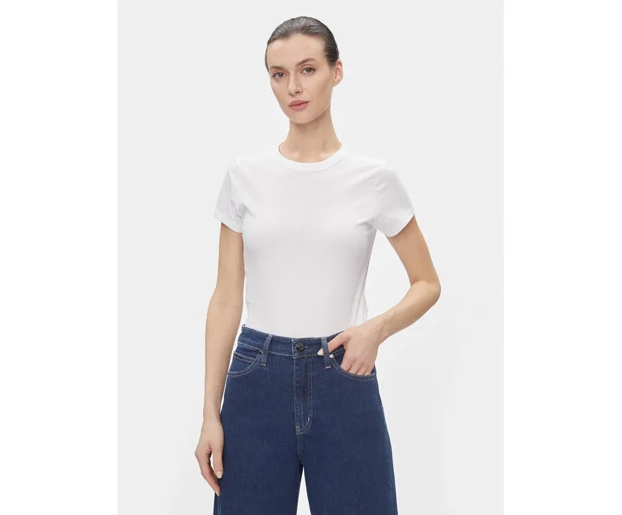 obrazek 1 Calvin Klein T-Shirt Smooth Cotton Baby Tee K20K206794 Biały Slim Fit