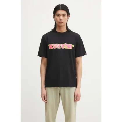 Zdjęcie ICECREAM t-shirt bawełniany Soft Serve T-Shirt męski kolor czarny z nadrukiem IC25142