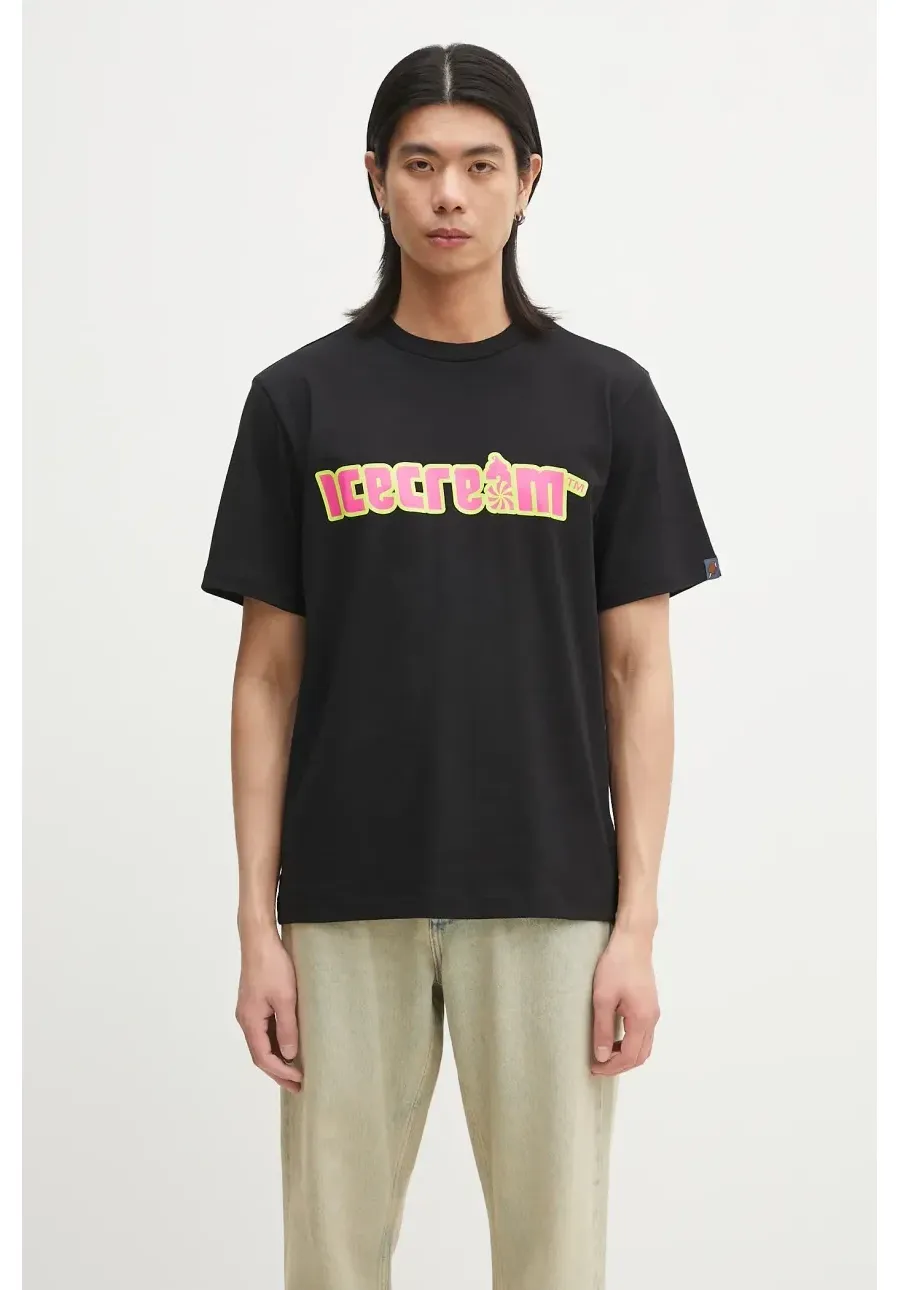obrazek 1 ICECREAM t-shirt bawełniany Soft Serve T-Shirt męski kolor czarny z nadrukiem IC25142