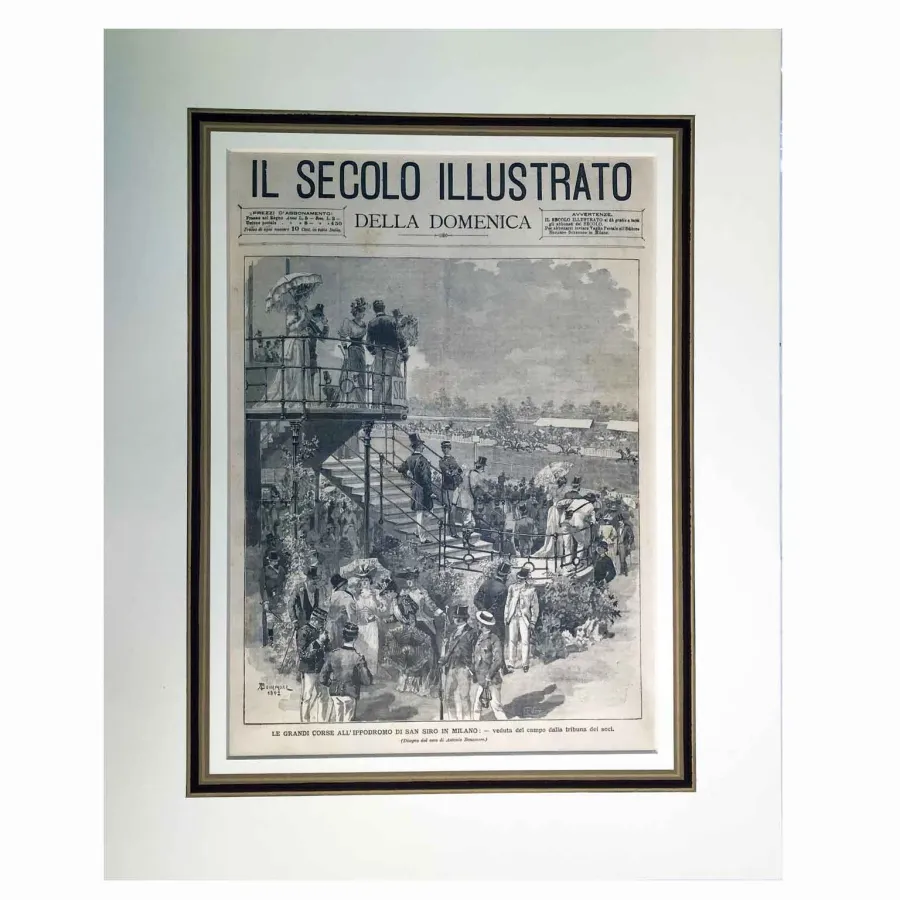 obrazek 1 Grandi Corse na hipodromie San Siro w Mediolanie z ksylografii Illustrated Century z 1892 r.