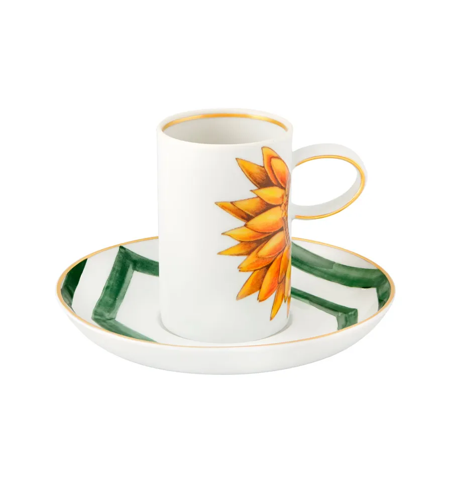 obrazek 1 Luksusowa porcelanowa filiżanka do kawy ze spodkiem Amazōnia z motywem inspirowanym florą Amazonii - Vista Alegre