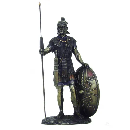 Picture Statue of a Roman soldier with a shield and javelin