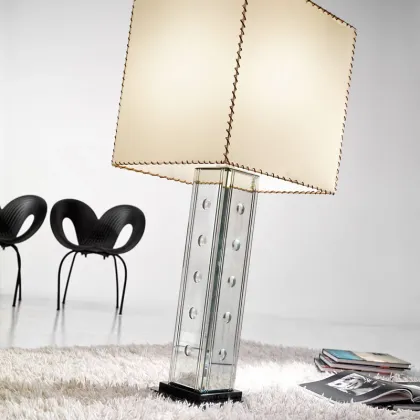 Zdjęcie Lampa biurkowa z kremowym abażurem LTD76/2 w stylu art déco