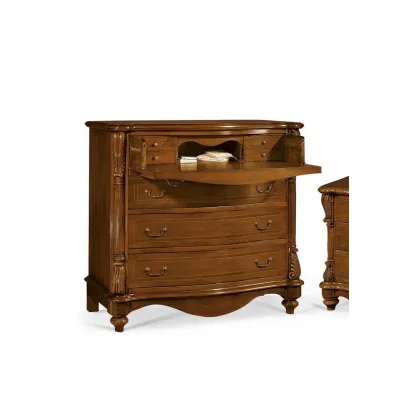 Zdjęcie Komoda z 4 szufladami i klapą z intarsjami i rzeźbieniami - Zanini