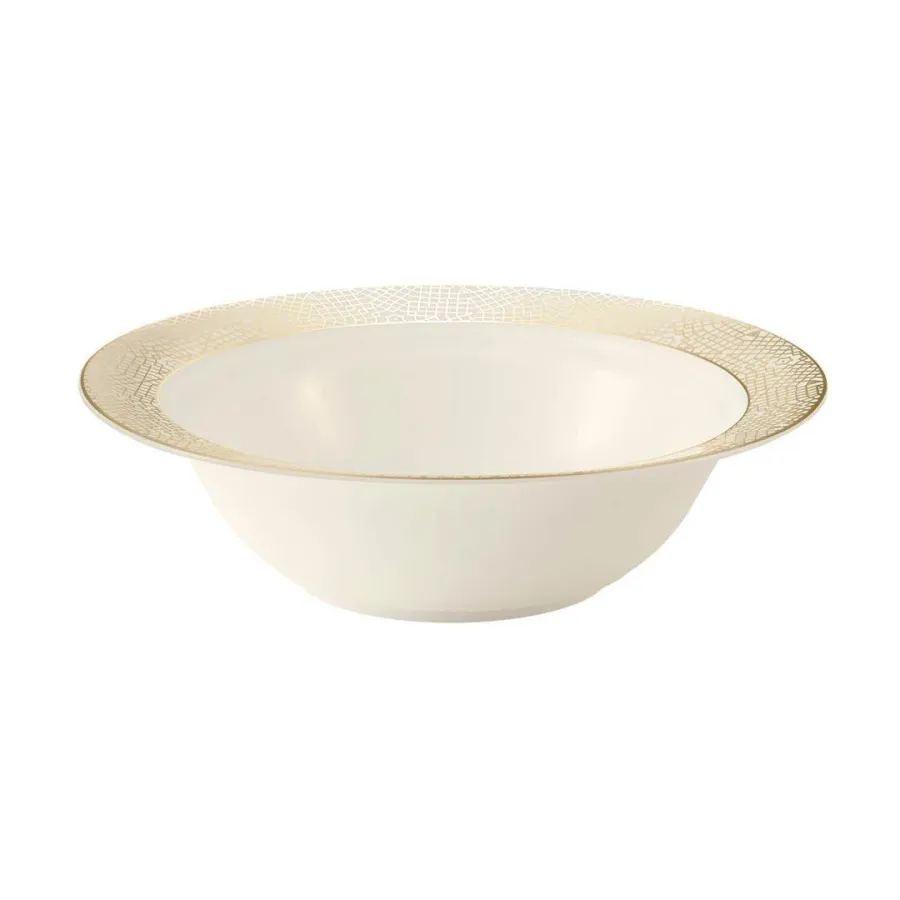 obrazek 1 Wyjątkowa okrągła średnia miska z porcelany zdobiona misternym złotym wzorem – Tettau