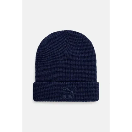 Zdjęcie Puma czapka Classics Mid Fit Beanie kolor granatowy z grubej dzianiny 025677