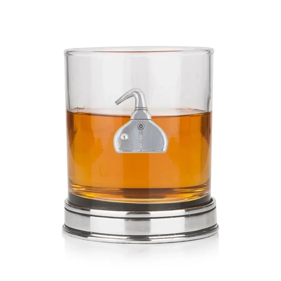 obrazek 1 Luksusowa szklanka do whisky inspirowana destylarnią z polerowaną podstawą – wyjątkowy prezent dla konesera whisky