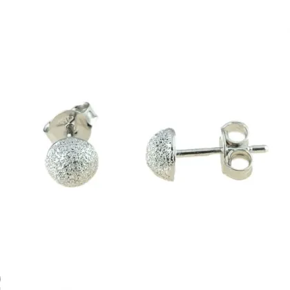 Zdjęcie Luksusowe satynowe kolczyki w kształcie półkuli śr. 8mm.