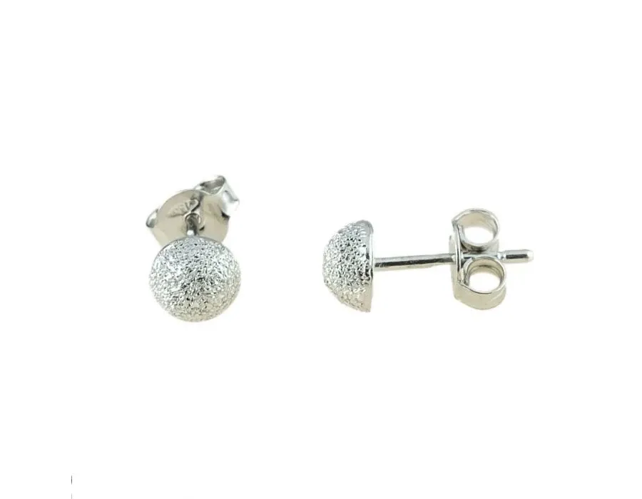 obrazek 1 Luksusowe satynowe kolczyki w kształcie półkuli śr. 8mm.