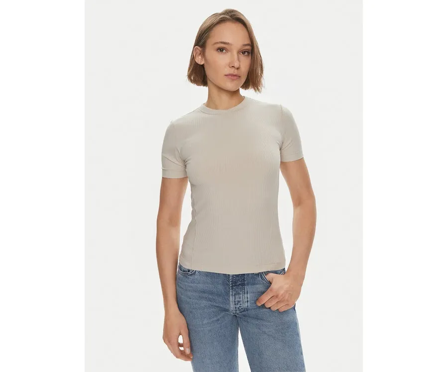 obrazek 1 Calvin Klein T-Shirt K20K206553 Beżowy Slim Fit
