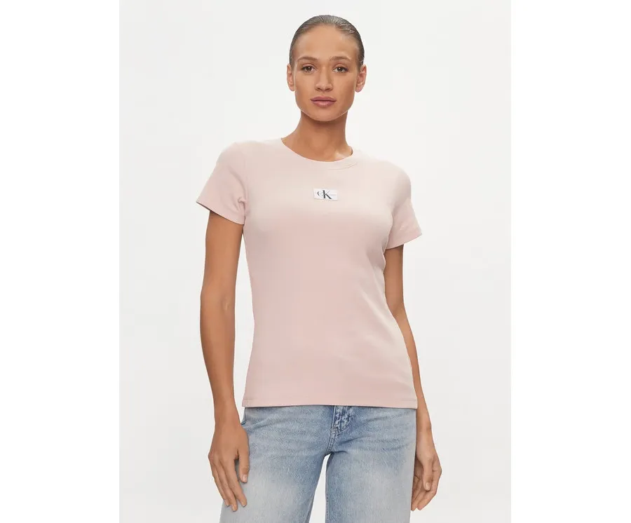 obrazek 1 Calvin Klein Jeans T-Shirt J20J223358 Różowy Slim Fit