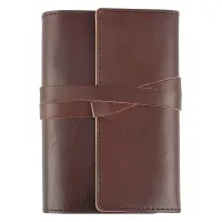 Picture Dark brown notebook + calendar made of natural leather