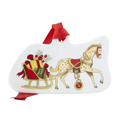 Picture Porcelain decoration - pendant with a horse and sleigh motif - Vista Alegre