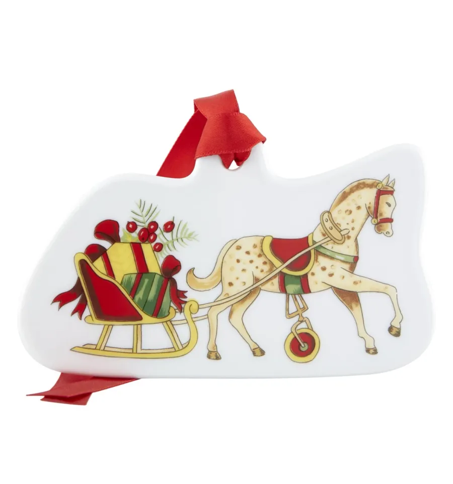 obrazek 1 Porcelanowa ozdoba – zawieszka z motywem konia i sań - Vista Alegre