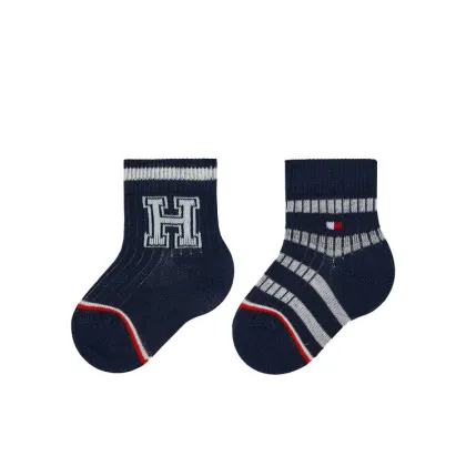 Zdjęcie Tommy Hilfiger Zestaw 2 par wysokich skarpet dziecięcych 701224996 Granatowy