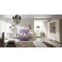 Zdjęcie Cudowna, dziewczęca sypialnia - biel i fiolet - Ferretti e Ferretti