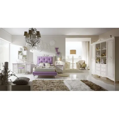Zdjęcie Cudowna, dziewczęca sypialnia - biel i fiolet - Ferretti e Ferretti