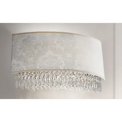 Picture Italian wall lamp with Damask fabric for the living room