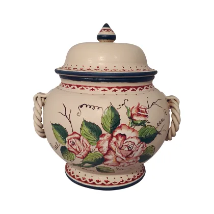Picture A stylish Italian vase decorated with a bouquet of roses