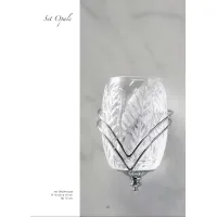 Picture Wall-mounted toothbrush holder in Italian hand-cut crystal with transparent and frosted leaf image - Il Paralume Marina