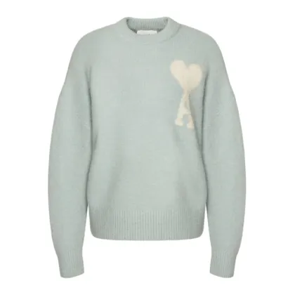 Zdjęcie AMI PARIS Sweter UKS025.KN0032 Błękitny Regular Fit