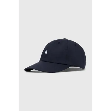 Zdjęcie Norse Projects czapka z daszkiem bawełniana kolor granatowy gładka N80.0001.7004-7004